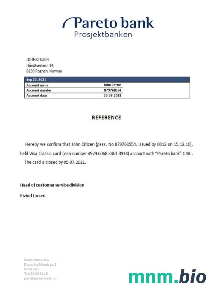 Przykład odniesienia do zamknięcia Pareto w Norwegii w formatach Word i PDF